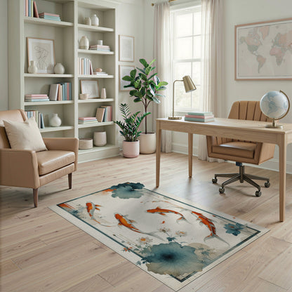 Koi Fish Lotus Area Rug