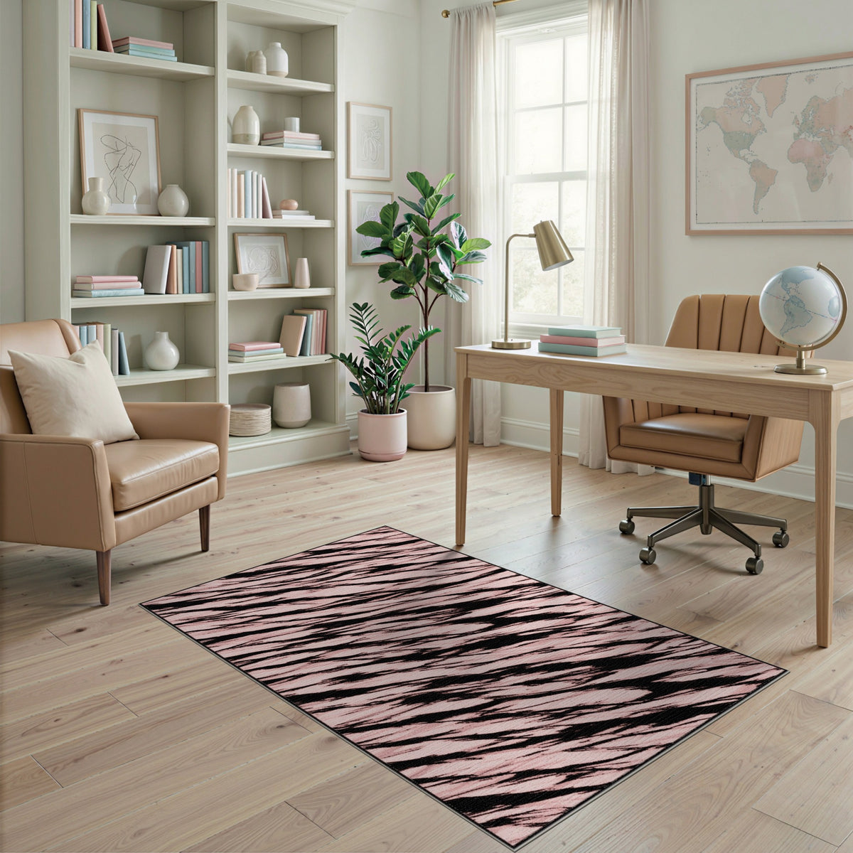 Pink Abstract Wave No. 12 Area Rug