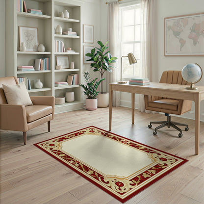 Red Floral Vintage Area Rug