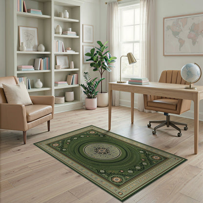Green Mandala Traditional Persian Area Rug
