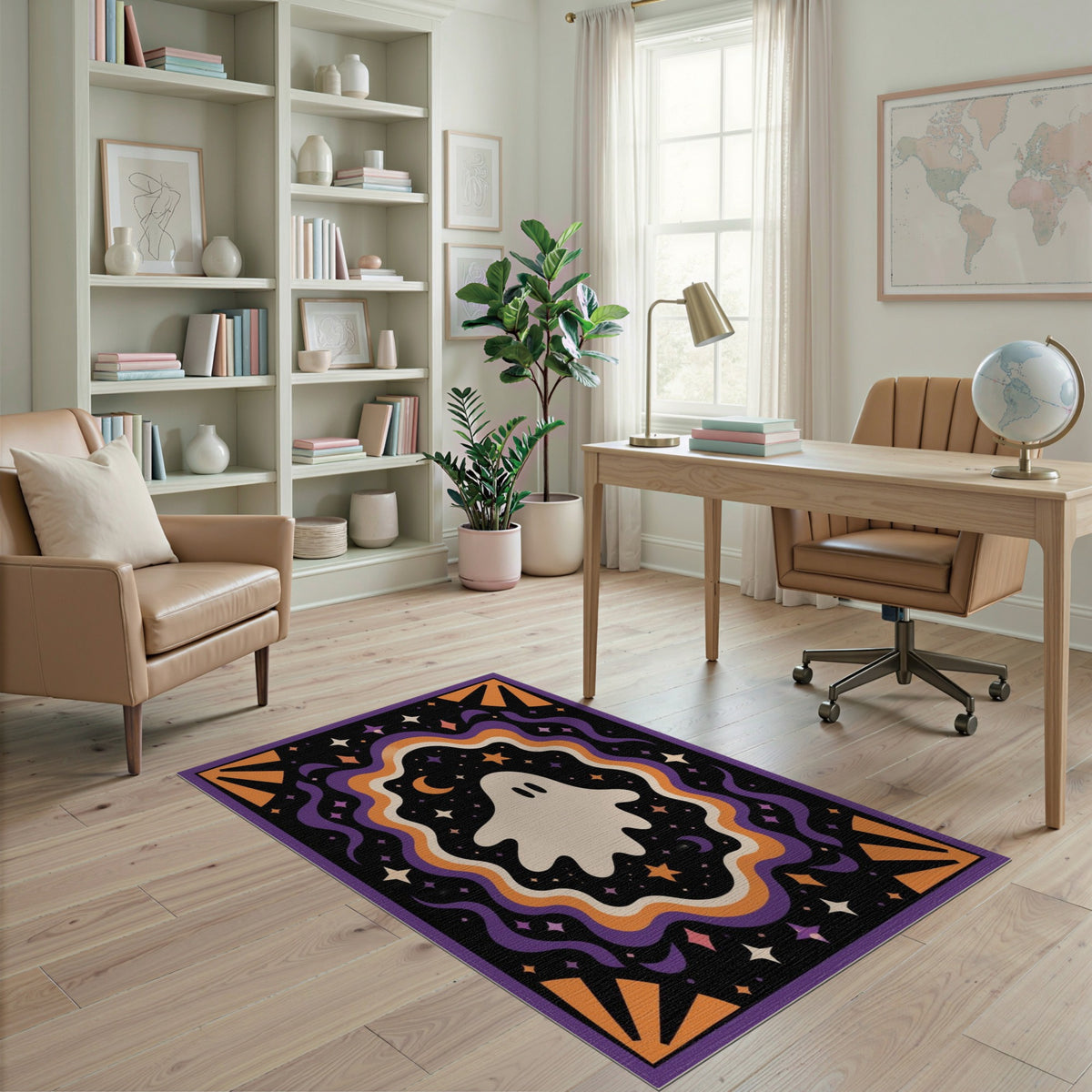 Spooky Ghost Halloween Area Rug