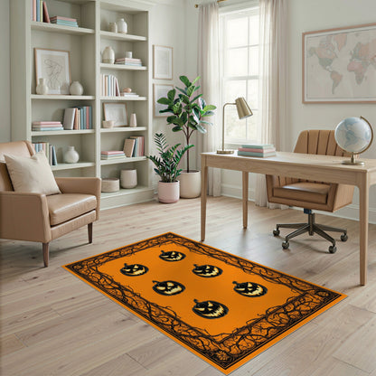Jack-o'-Lantern Halloween Orange Area Rug