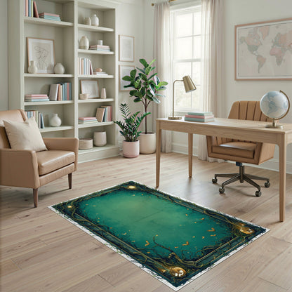 Enchanted Teal Vine Halloween Area Rug