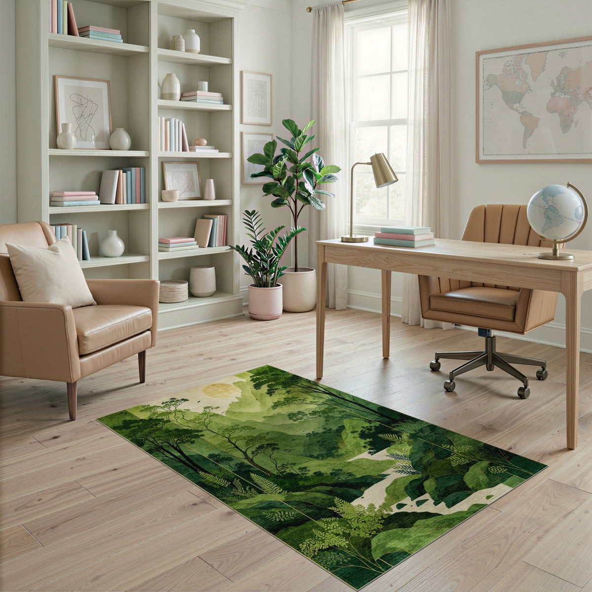 Verdant Green Mountain Valley Area Rug