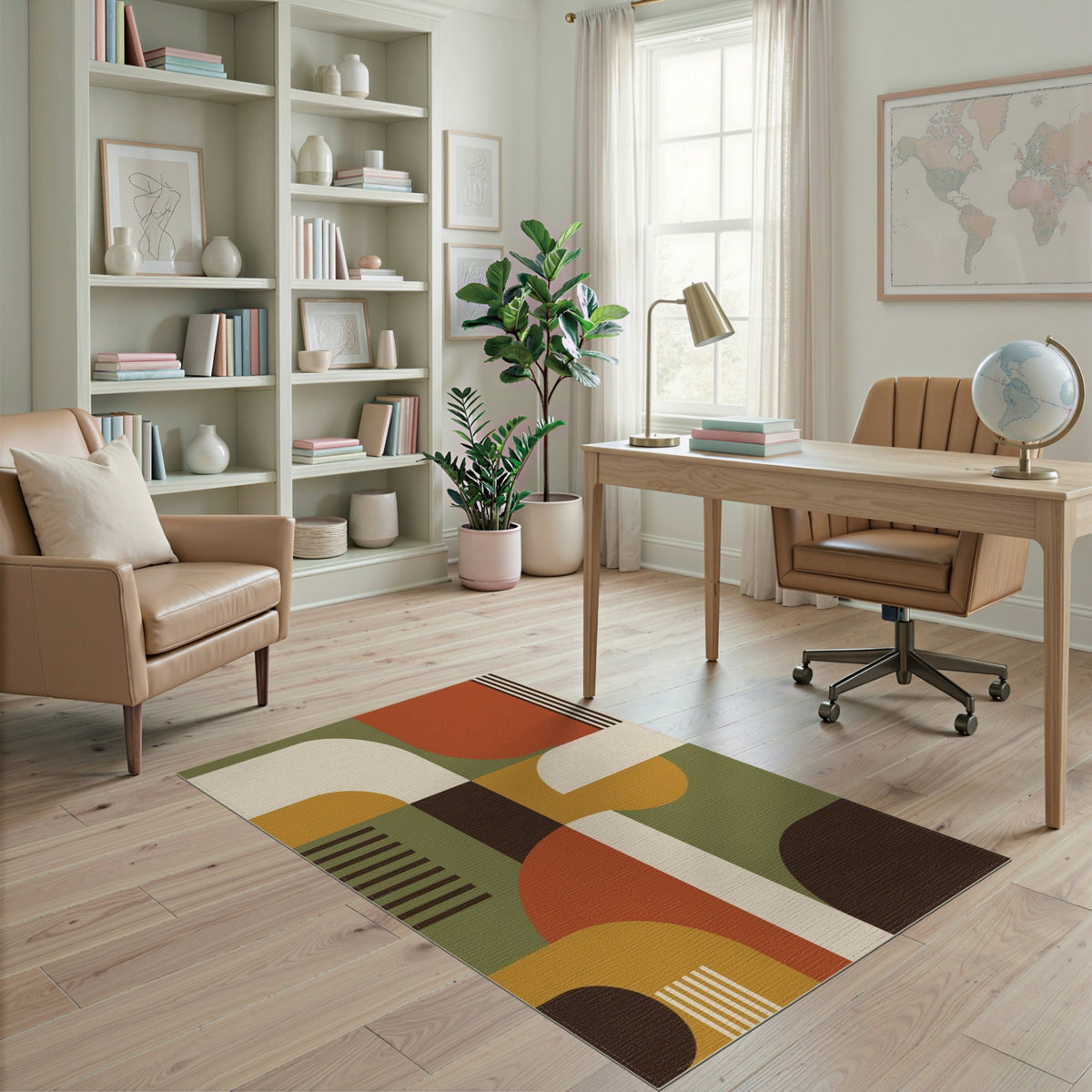 Bold Geometric Multi-Color Area Rug