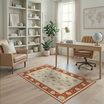 Red Floral Vintage Area Rug