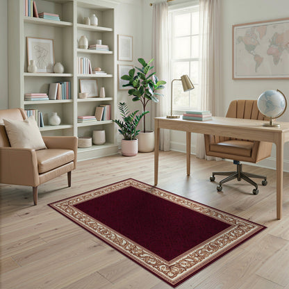 Luxurious Red Persian Area Rug with Ornate Border