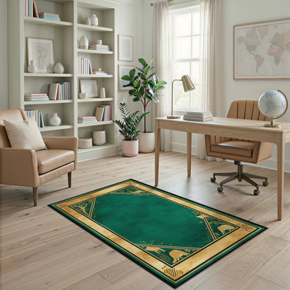 Green Woodland Wildlife Area Rug