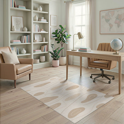 Beige Organic Abstract Area Rug
