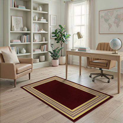 Red Traditional Persian Border Area Rug