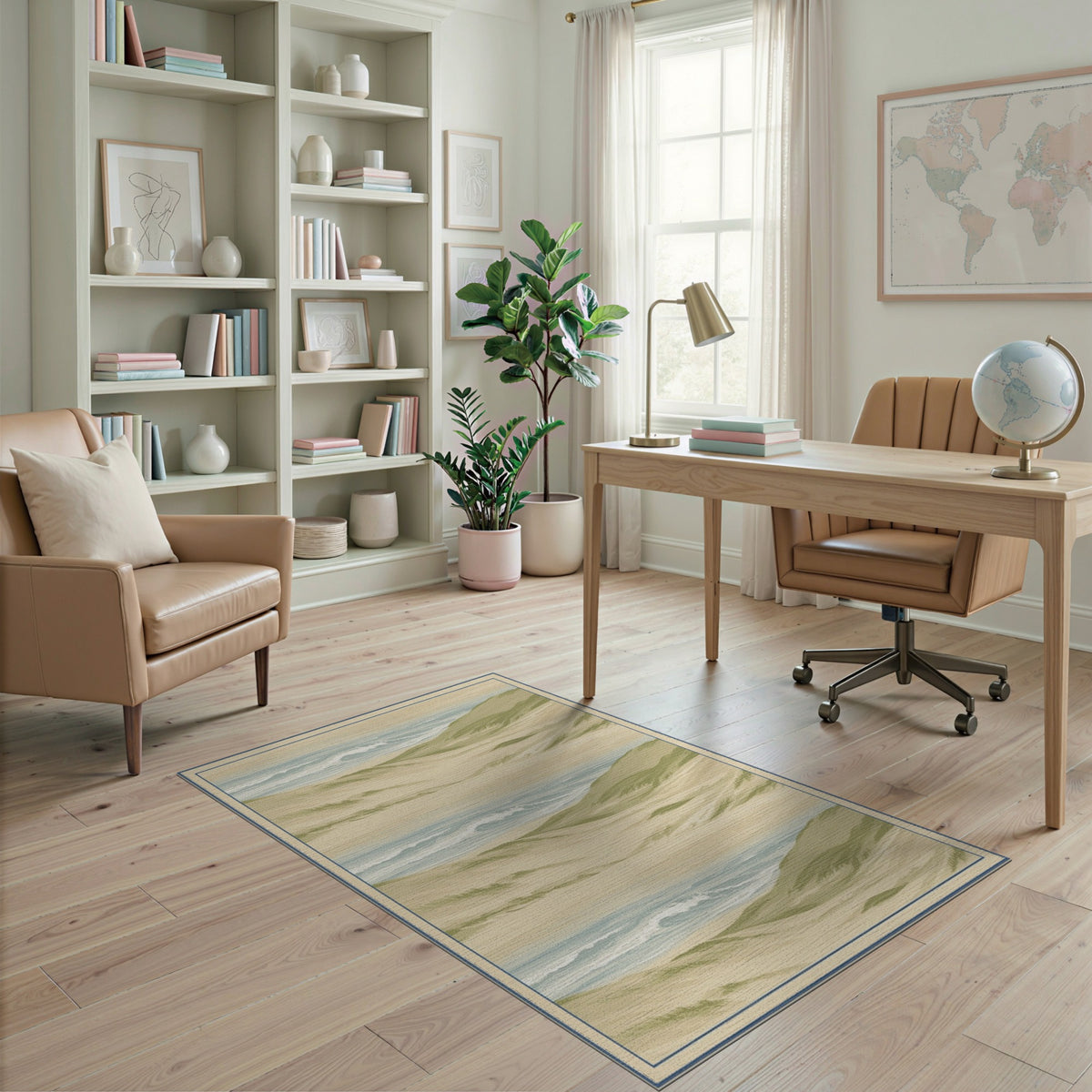 Coastal Dunes Beige Area Rug