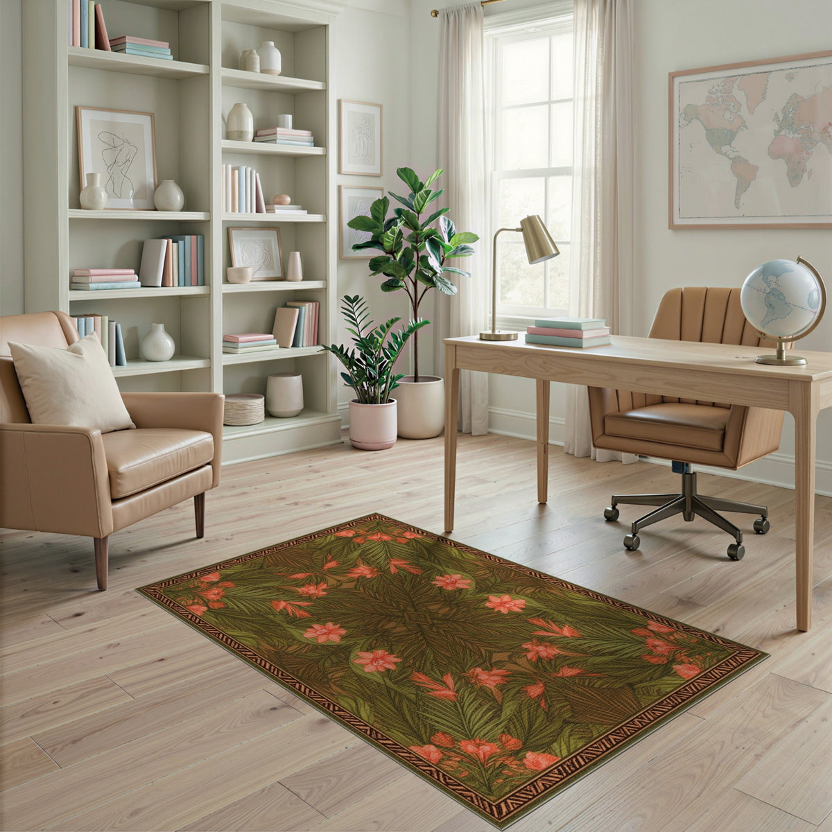 Green Floral Vintage No. 97 Area Rug