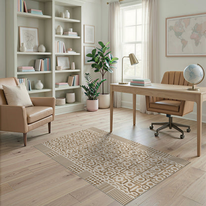 Brown Tan Geometric Area Rug