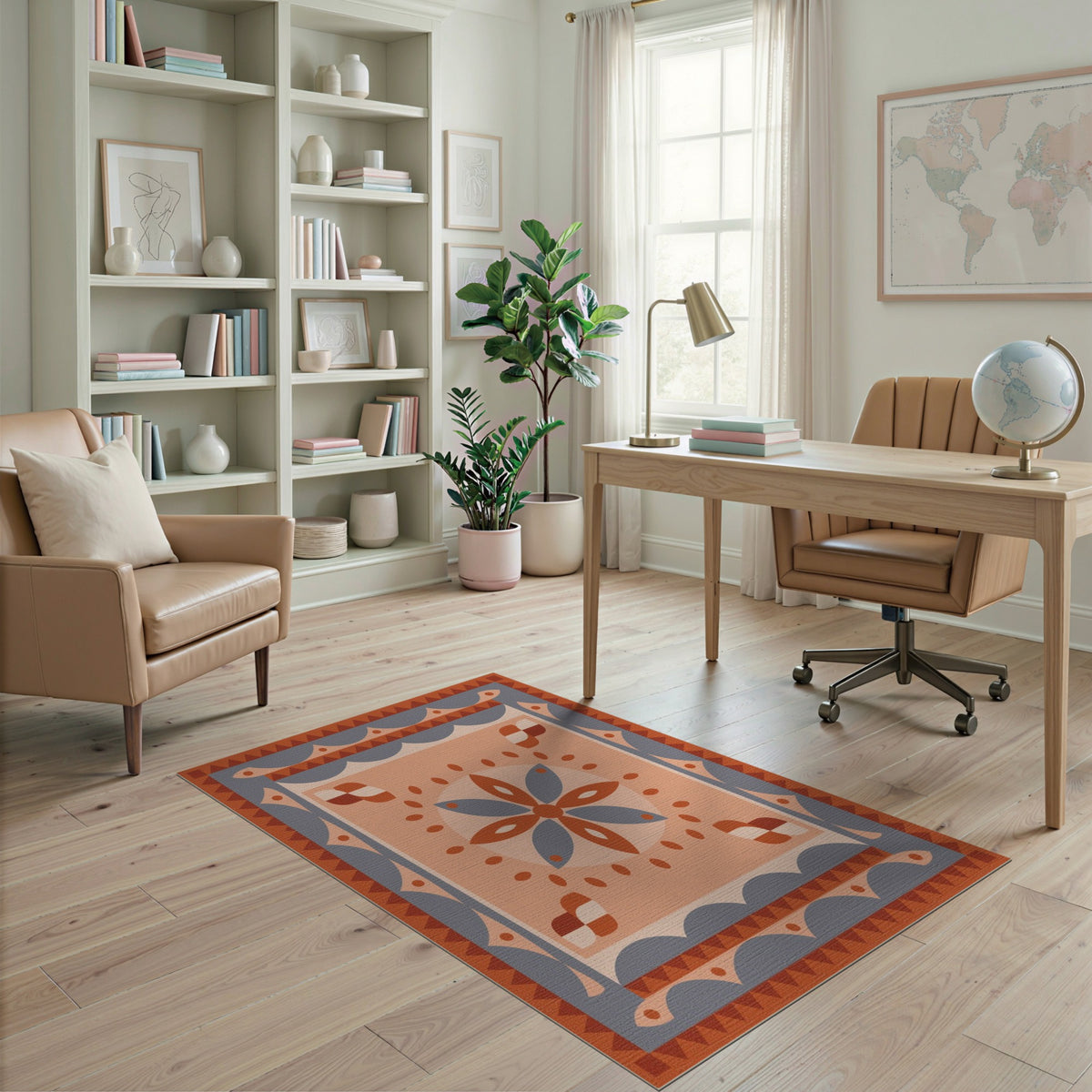 Orange Southwestern Geometric No. 16 Area Rug