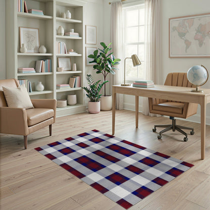 Red Blue Buffalo Check Area Rug
