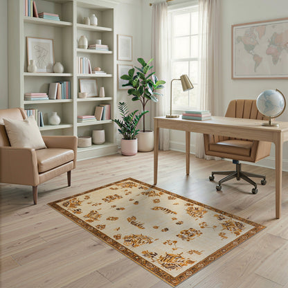 Brown and Tan Brown Tiger Heritage Area Rug