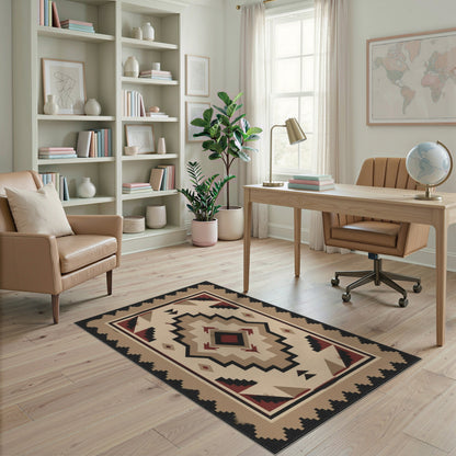 Brown and Tan Southwestern Geometric Area Rug
