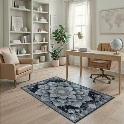 Blue Lotus Mandala Area Rug