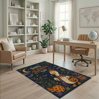 Happy Halloween Duck Witch Area Rug