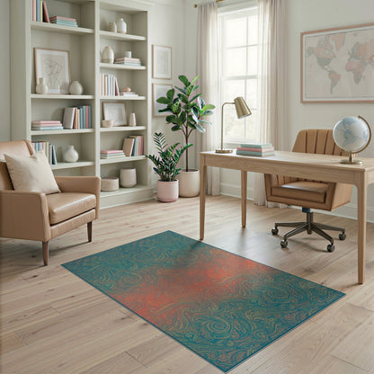 Boho Chic Paisley Swirl Area Rug