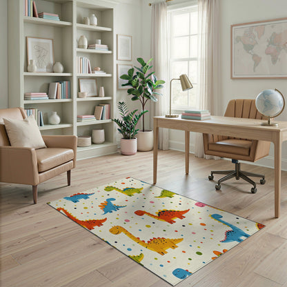 Kids Cartoon Colorful Dinosaur Kids Cartoon Area Rug