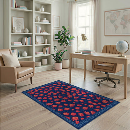 Blue and Teal Coastal Beach Blue Coastal Fish Area Rug