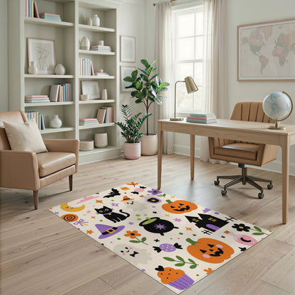 Multi-color and Patterns Halloween Cartoon Kids Area Rug