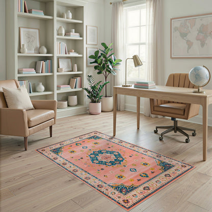 Pink Medallion Pink Floral Medallion Area Rug