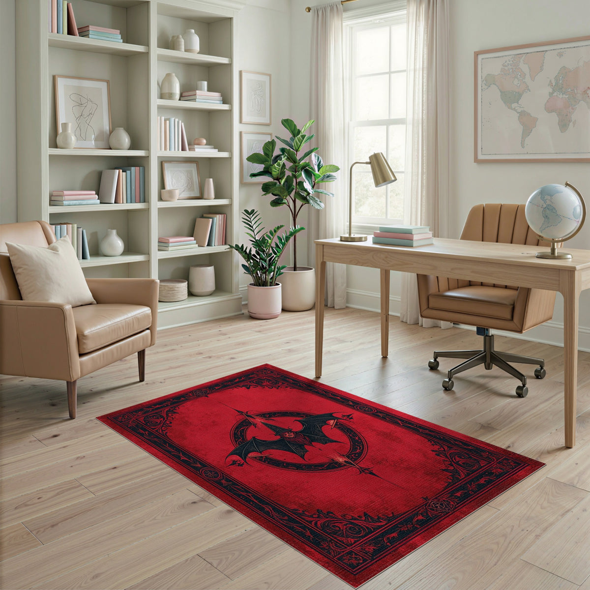 Red Bat Witch Area Rug