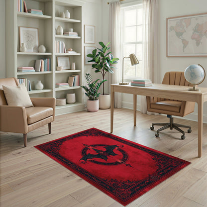 Red Bat Witch Area Rug