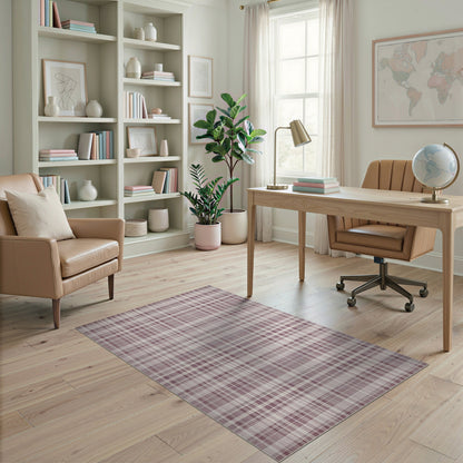 Plaid Purple Plaid Geometric Area Rug