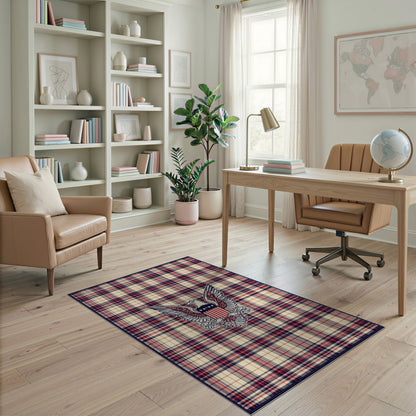 Patriotic Eagle Plaid Area Rug