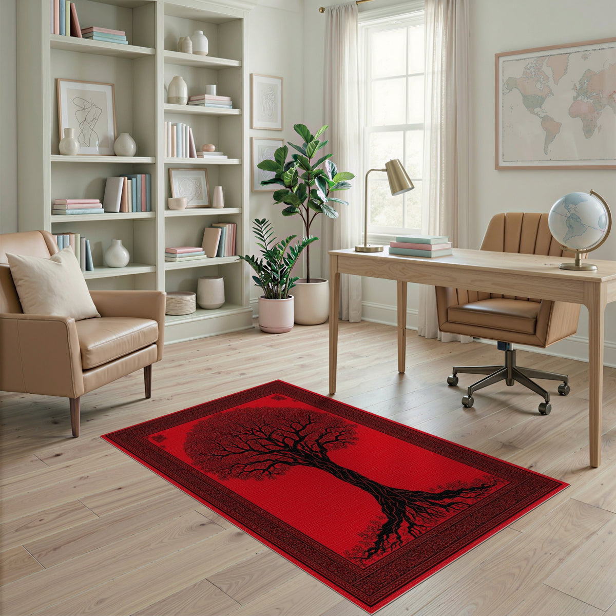 Red Tree of Life Area Rug