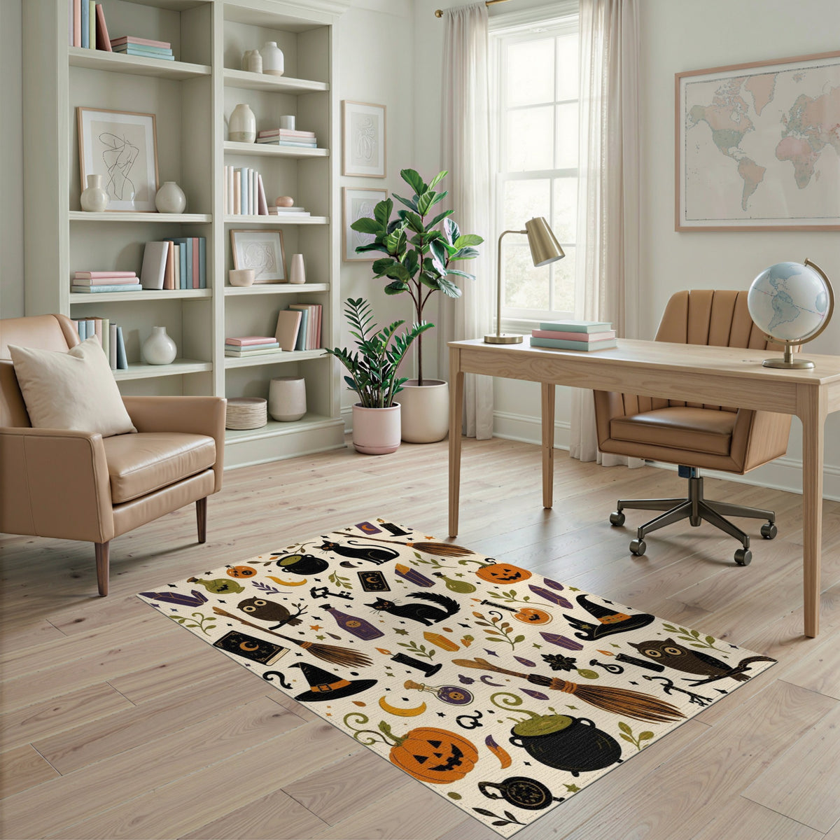 Spooky Halloween Witchcraft Area Rug
