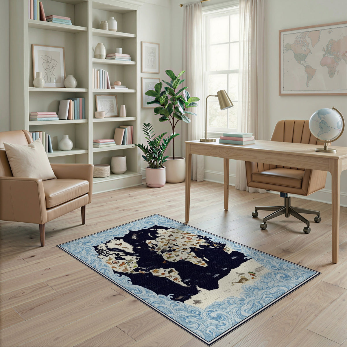 World Wildlife Map Area Rug