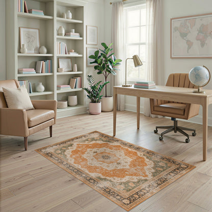 Vintage Persian Medallion Area Rug