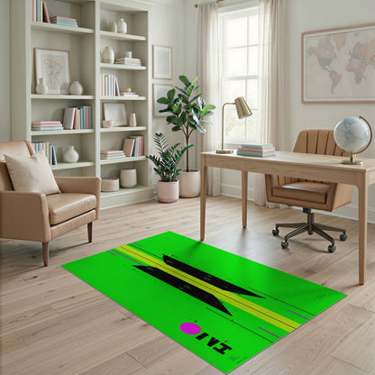 Green Bold Green Geometric Area Rug