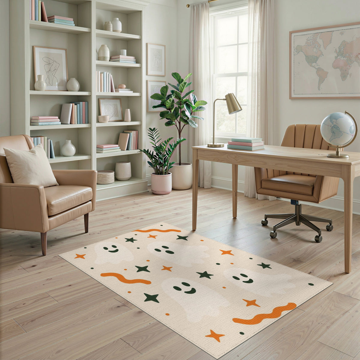 Cute Ghost Kids Washable Area Rug