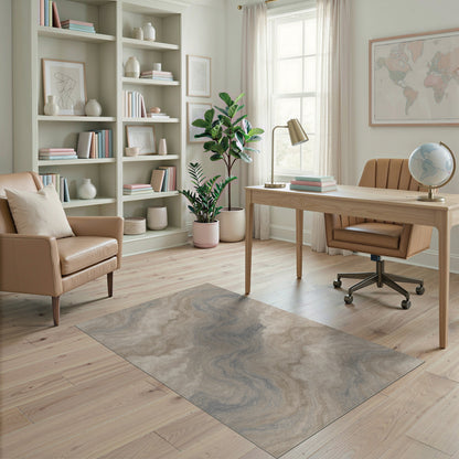 Beige Cloud Swirl Abstract Area Rug