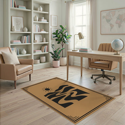 Southwestern Sun Waves Brown Area Rug