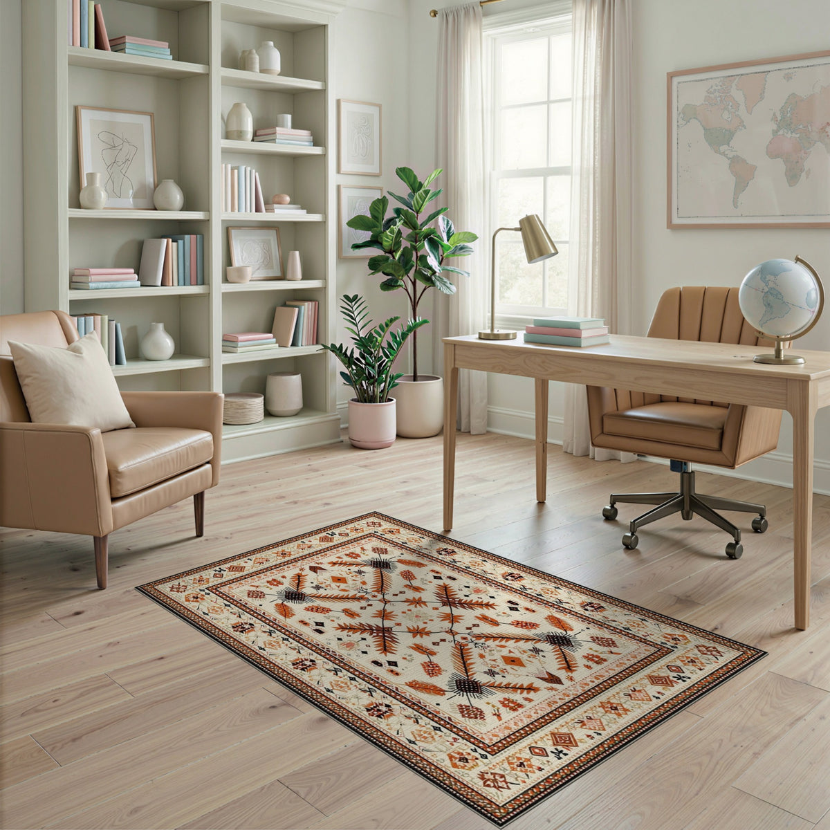 Orange Heritage Tribal Southwestern Area Rug