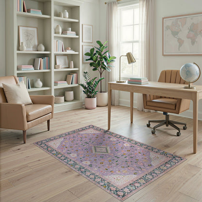 Purple Floral Persian Area Rug