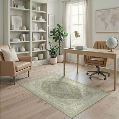 Traditional Persian Sage Green Traditional Persian Area Rug