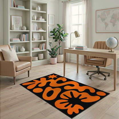 Abstract Area Orange Bold Orange Abstract Area Rug