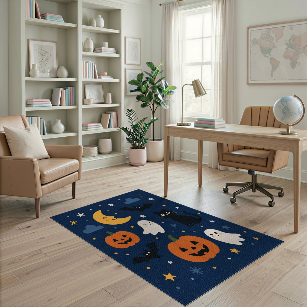 Cute Halloween Night Kids Cartoon Area Rug