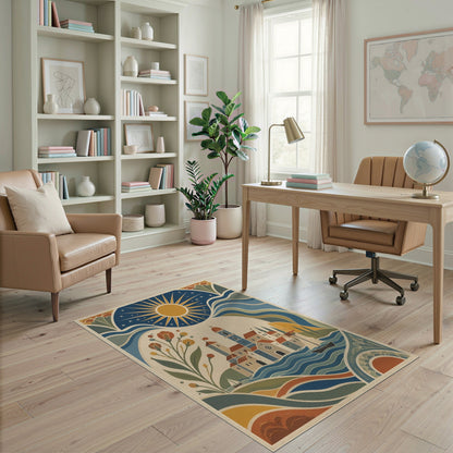 Coastal Village Sunburst Area Rug