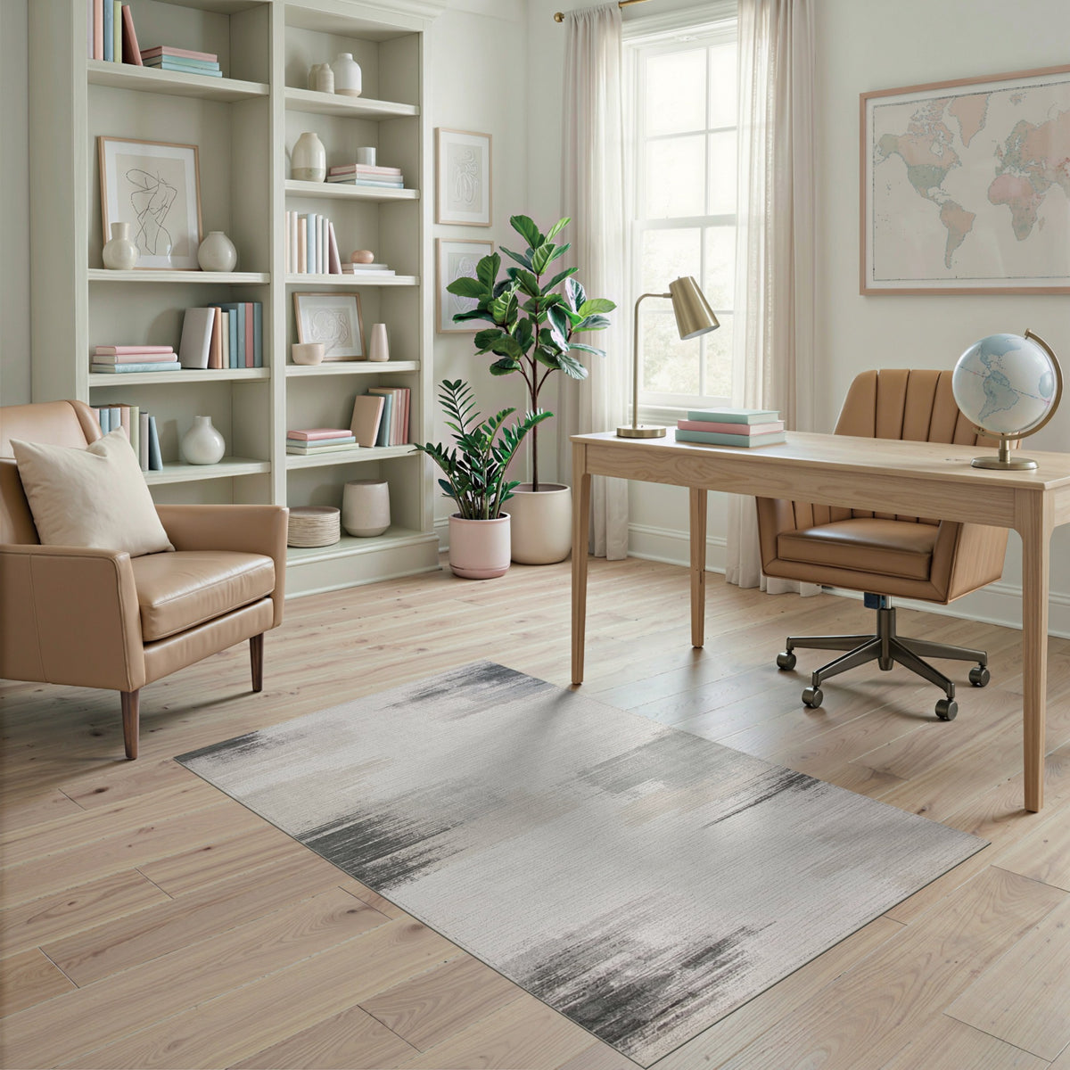 Grey Abstract Area Grey Abstract Brushstroke Area Rug