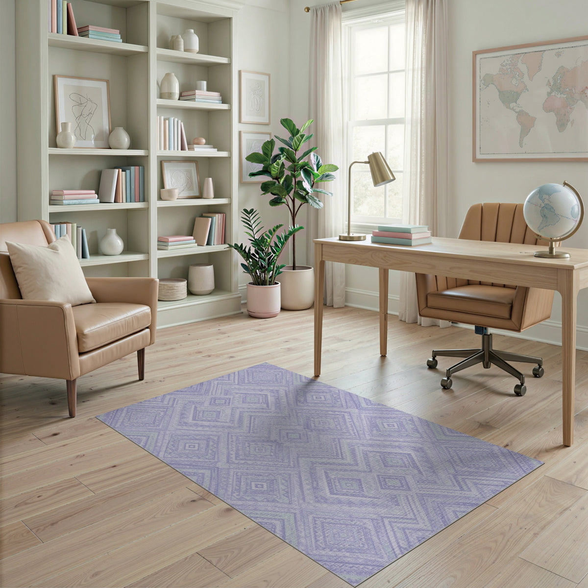 Purple Geometric Diamond Geometric Modern Area Rug