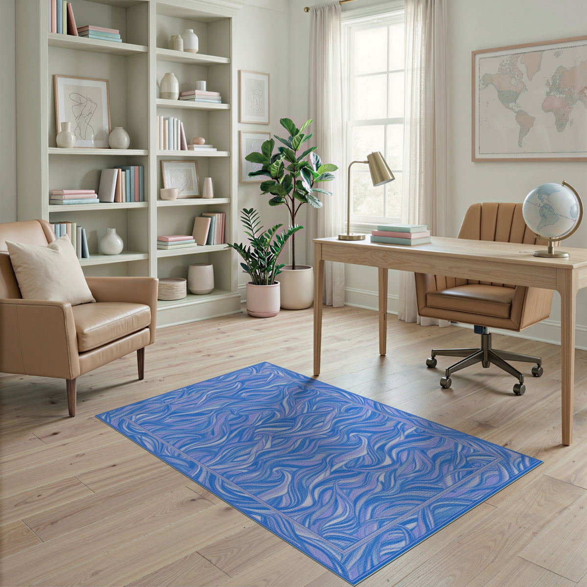Blue Wave Abstract No. 17 Area Rug