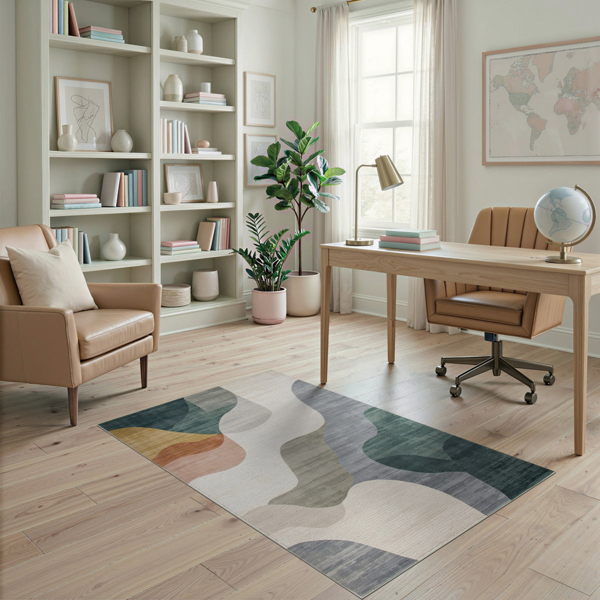 Fluid Wave Abstract Area Rug